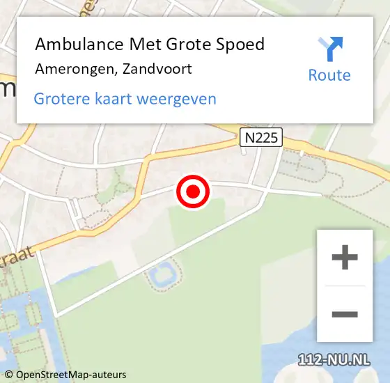 Locatie op kaart van de 112 melding: Ambulance Met Grote Spoed Naar Amerongen, Zandvoort op 11 maart 2018 01:12