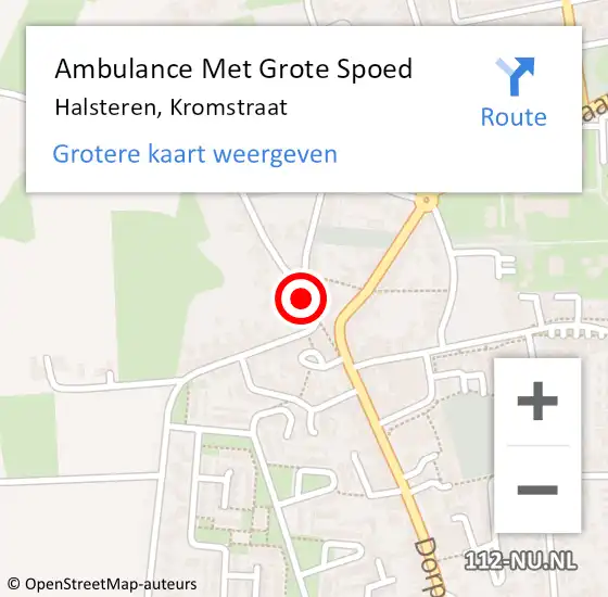 Locatie op kaart van de 112 melding: Ambulance Met Grote Spoed Naar Halsteren, Kromstraat op 11 maart 2018 02:06