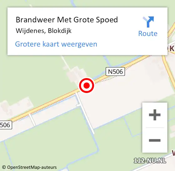 Locatie op kaart van de 112 melding: Brandweer Met Grote Spoed Naar Wijdenes, Blokdijk op 11 maart 2018 02:54