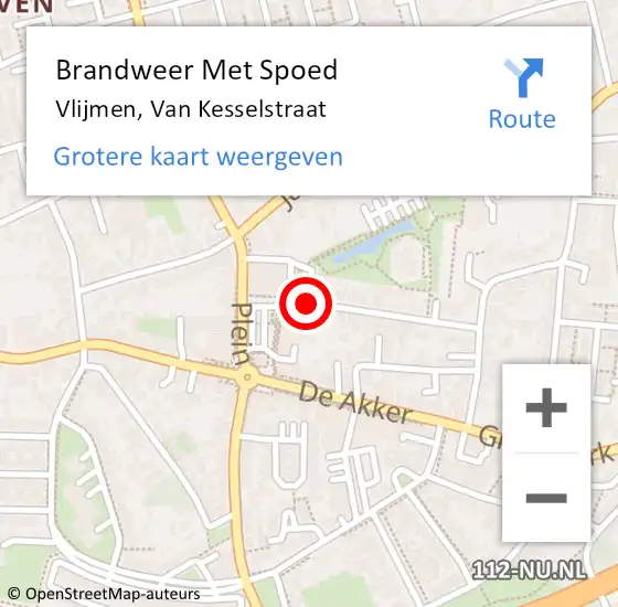 Locatie op kaart van de 112 melding: Brandweer Met Spoed Naar Vlijmen, Van Kesselstraat op 11 maart 2018 03:28