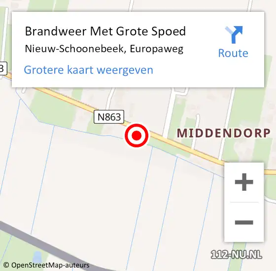 Locatie op kaart van de 112 melding: Brandweer Met Grote Spoed Naar Nieuw-Schoonebeek, Europaweg op 11 maart 2018 03:46