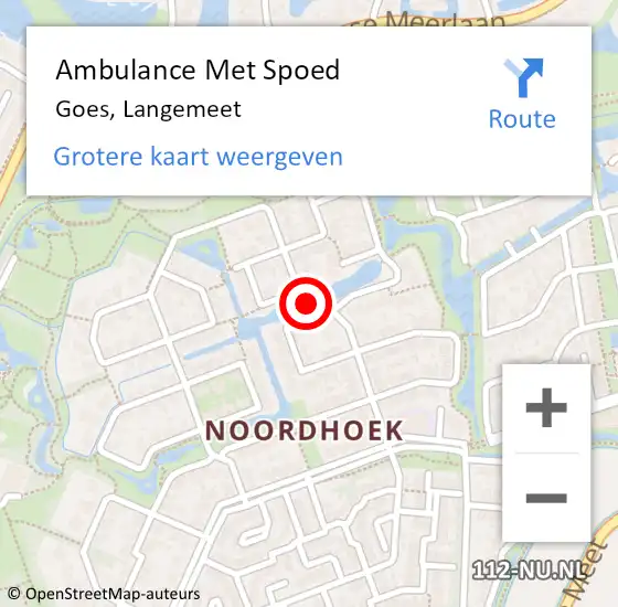 Locatie op kaart van de 112 melding: Ambulance Met Spoed Naar Goes, Langemeet op 11 maart 2018 05:02