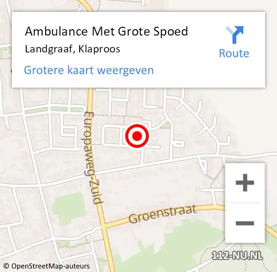 Locatie op kaart van de 112 melding: Ambulance Met Grote Spoed Naar Landgraaf, Klaproos op 11 maart 2018 06:35