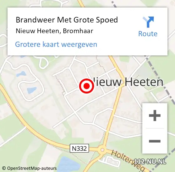 Locatie op kaart van de 112 melding: Brandweer Met Grote Spoed Naar Nieuw Heeten, Bromhaar op 11 maart 2018 07:08