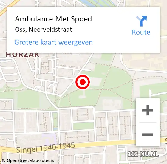 Locatie op kaart van de 112 melding: Ambulance Met Spoed Naar Oss, Neerveldstraat op 11 maart 2018 09:14