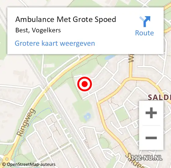 Locatie op kaart van de 112 melding: Ambulance Met Grote Spoed Naar Best, Vogelkers op 11 maart 2018 11:29
