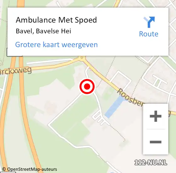 Locatie op kaart van de 112 melding: Ambulance Met Spoed Naar Bavel, Bavelse Hei op 11 maart 2018 11:37