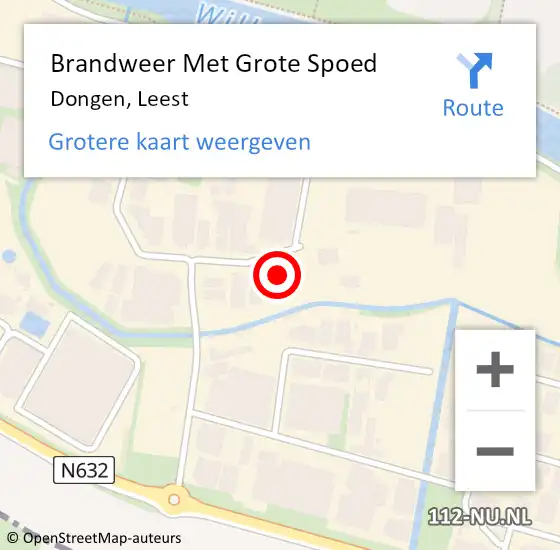 Locatie op kaart van de 112 melding: Brandweer Met Grote Spoed Naar Dongen, Leest op 18 februari 2014 20:20