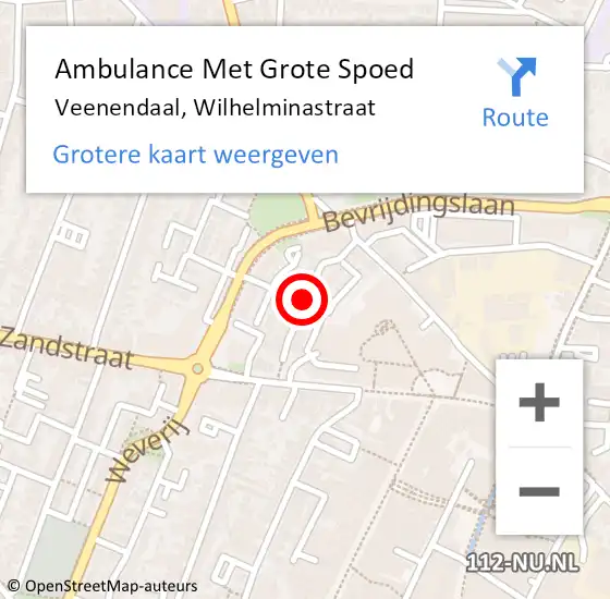 Locatie op kaart van de 112 melding: Ambulance Met Grote Spoed Naar Veenendaal, Wilhelminastraat op 11 maart 2018 14:28