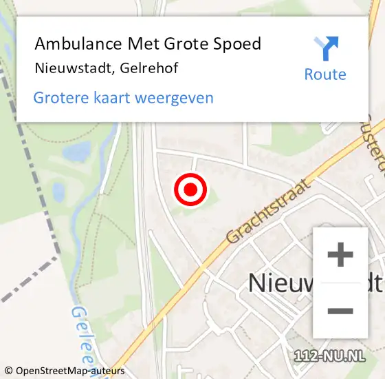 Locatie op kaart van de 112 melding: Ambulance Met Grote Spoed Naar Nieuwstadt, Gelrehof op 18 februari 2014 20:27