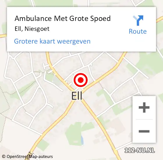 Locatie op kaart van de 112 melding: Ambulance Met Grote Spoed Naar Ell, Niesgoet op 11 maart 2018 15:15