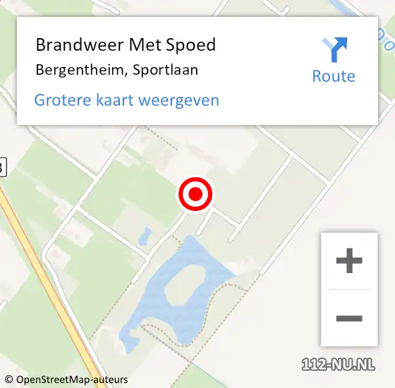 Locatie op kaart van de 112 melding: Brandweer Met Spoed Naar Bergentheim, Sportlaan op 11 maart 2018 15:58