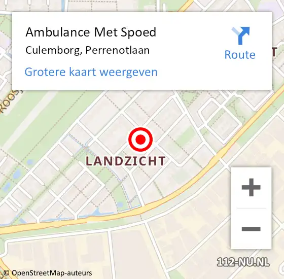 Locatie op kaart van de 112 melding: Ambulance Met Spoed Naar Culemborg, Perrenotlaan op 11 maart 2018 15:59