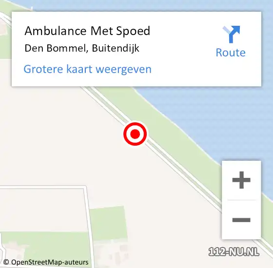 Locatie op kaart van de 112 melding: Ambulance Met Spoed Naar Den Bommel, Buitendijk op 11 maart 2018 16:37