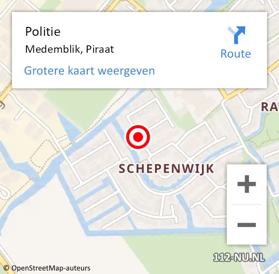 Locatie op kaart van de 112 melding: Politie Medemblik, Piraat op 11 maart 2018 16:40