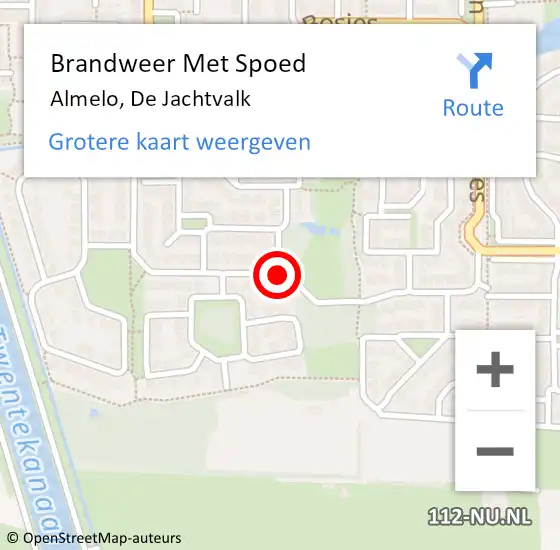 Locatie op kaart van de 112 melding: Brandweer Met Spoed Naar Almelo, De Jachtvalk op 11 maart 2018 18:12