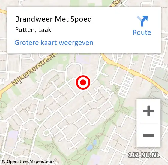 Locatie op kaart van de 112 melding: Brandweer Met Spoed Naar Putten, Laak op 11 maart 2018 18:17