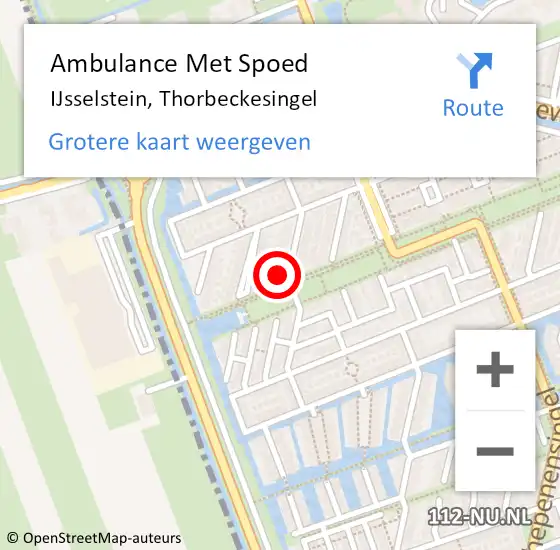 Locatie op kaart van de 112 melding: Ambulance Met Spoed Naar IJsselstein, Thorbeckesingel op 11 maart 2018 18:30