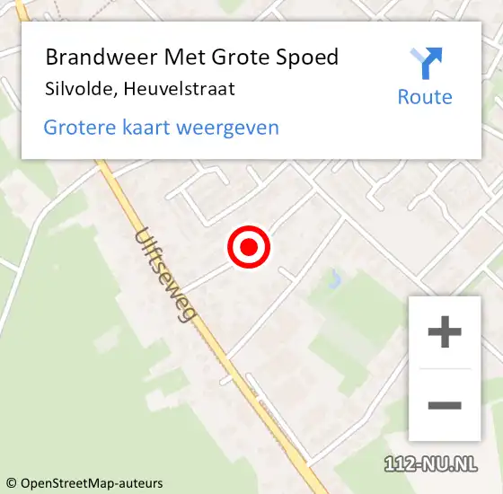 Locatie op kaart van de 112 melding: Brandweer Met Grote Spoed Naar Silvolde, Heuvelstraat op 11 maart 2018 18:46