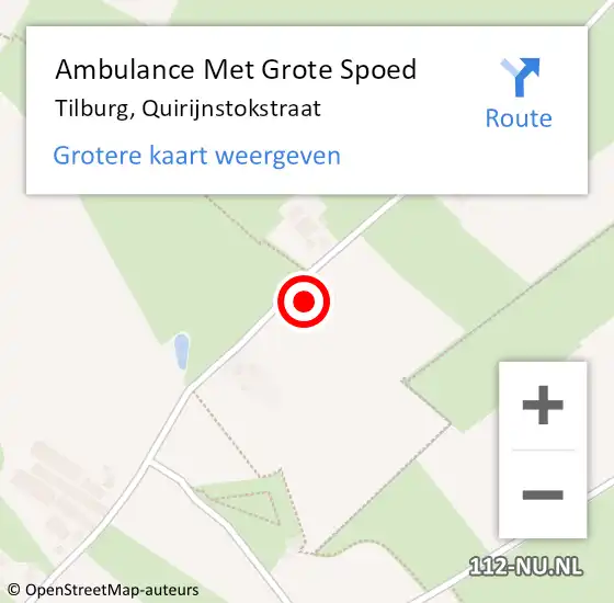 Locatie op kaart van de 112 melding: Ambulance Met Grote Spoed Naar Tilburg, Quirijnstokstraat op 11 maart 2018 19:15