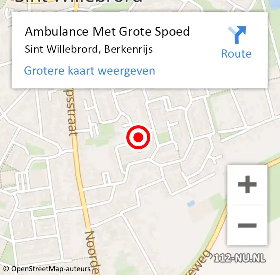 Locatie op kaart van de 112 melding: Ambulance Met Grote Spoed Naar Sint Willebrord, Berkenrijs op 11 maart 2018 19:42