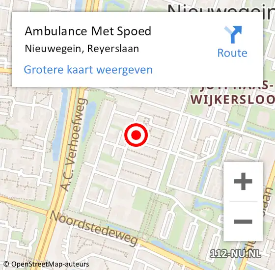 Locatie op kaart van de 112 melding: Ambulance Met Spoed Naar Nieuwegein, Reyerslaan op 11 maart 2018 19:45