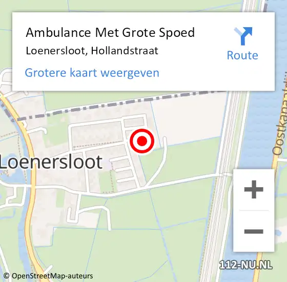 Locatie op kaart van de 112 melding: Ambulance Met Grote Spoed Naar Loenersloot, Hollandstraat op 11 maart 2018 19:48