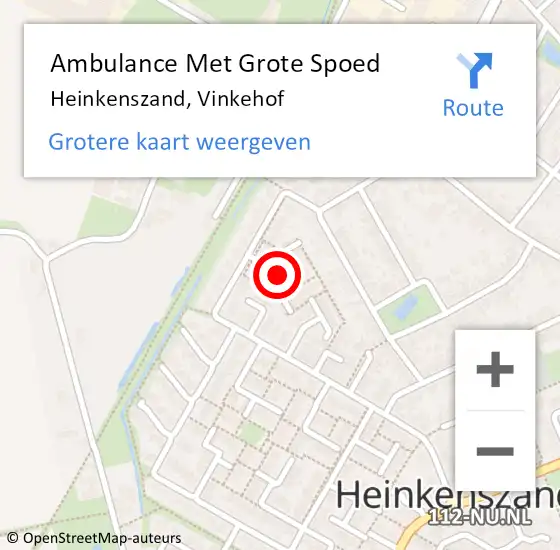 Locatie op kaart van de 112 melding: Ambulance Met Grote Spoed Naar Heinkenszand, Vinkehof op 11 maart 2018 20:01