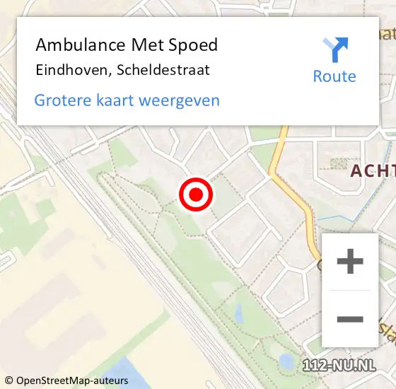 Locatie op kaart van de 112 melding: Ambulance Met Spoed Naar Eindhoven, Scheldestraat op 11 maart 2018 20:38