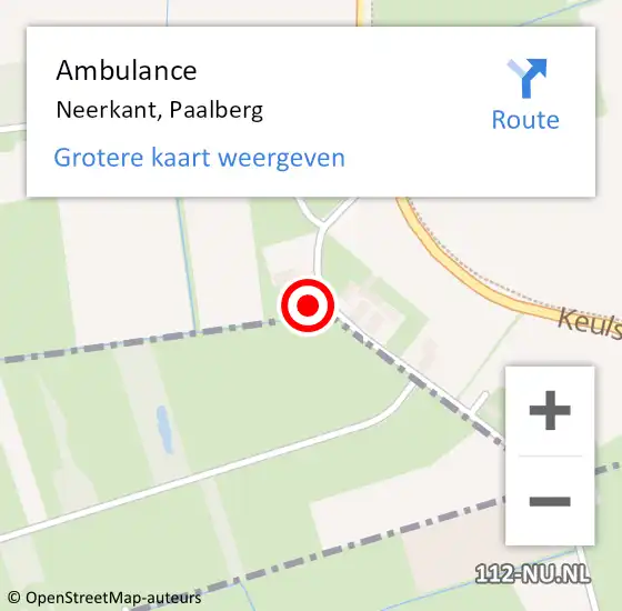 Locatie op kaart van de 112 melding: Ambulance Neerkant, Paalberg op 11 maart 2018 20:39