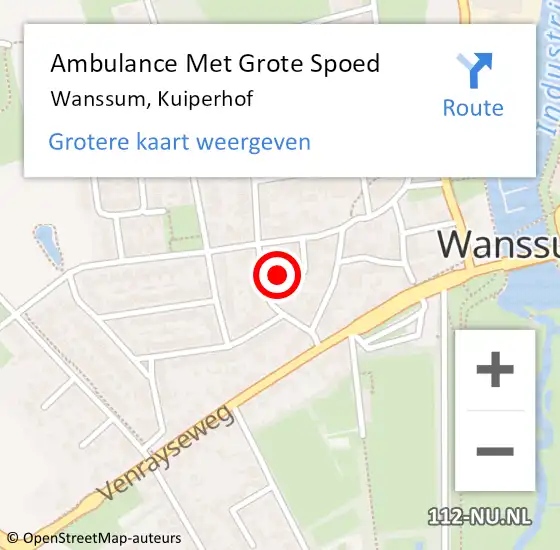 Locatie op kaart van de 112 melding: Ambulance Met Grote Spoed Naar Wanssum, Kuiperhof op 11 maart 2018 21:00