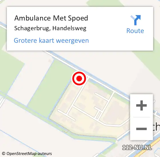 Locatie op kaart van de 112 melding: Ambulance Met Spoed Naar Schagerbrug, Handelsweg op 11 maart 2018 21:20