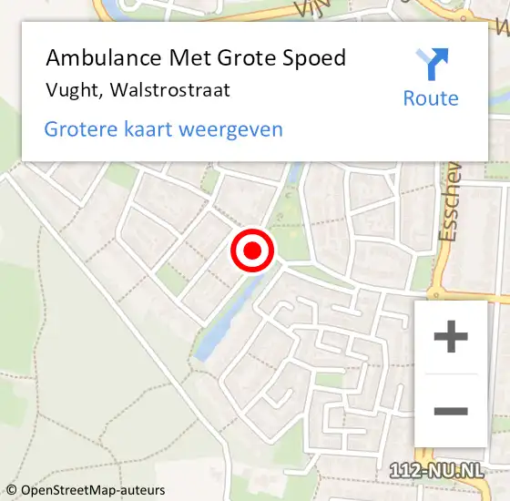 Locatie op kaart van de 112 melding: Ambulance Met Grote Spoed Naar Vught, Walstrostraat op 12 maart 2018 00:45