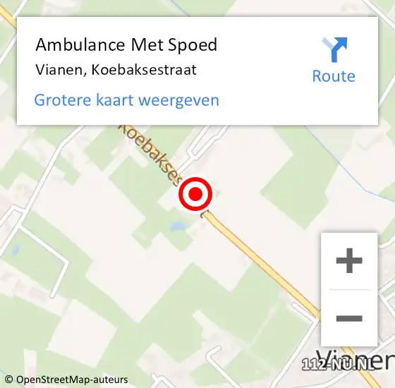 Locatie op kaart van de 112 melding: Ambulance Met Spoed Naar Vianen, Koebaksestraat op 12 maart 2018 01:15