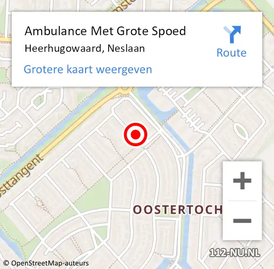 Locatie op kaart van de 112 melding: Ambulance Met Grote Spoed Naar Heerhugowaard, Neslaan op 12 maart 2018 02:20