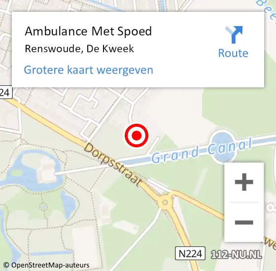 Locatie op kaart van de 112 melding: Ambulance Met Spoed Naar Renswoude, De Kweek op 12 maart 2018 02:32