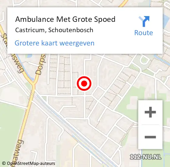 Locatie op kaart van de 112 melding: Ambulance Met Grote Spoed Naar Castricum, Schoutenbosch op 12 maart 2018 02:39
