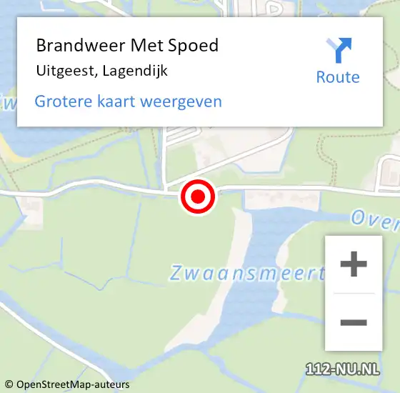 Locatie op kaart van de 112 melding: Brandweer Met Spoed Naar Busch en Dam, Lagendijk op 12 maart 2018 05:30