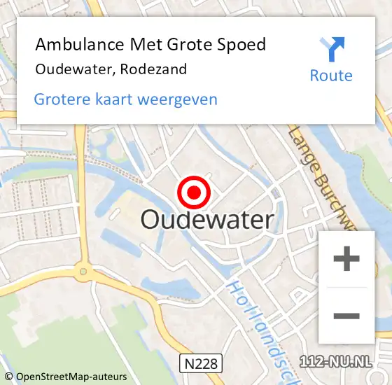 Locatie op kaart van de 112 melding: Ambulance Met Grote Spoed Naar Oudewater, Rodezand op 12 maart 2018 06:15