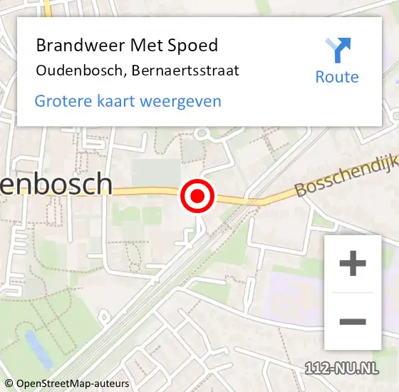 Locatie op kaart van de 112 melding: Brandweer Met Spoed Naar Oudenbosch, Ste Bernaertsstraat op 18 februari 2014 21:49