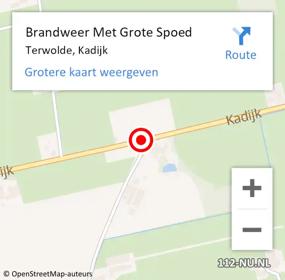 Locatie op kaart van de 112 melding: Brandweer Met Grote Spoed Naar Terwolde, Kadijk op 12 maart 2018 07:54