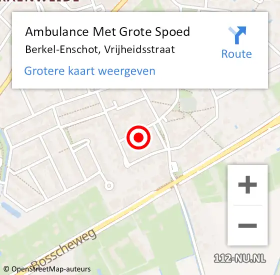 Locatie op kaart van de 112 melding: Ambulance Met Grote Spoed Naar Berkel-Enschot, Vrijheidsstraat op 12 maart 2018 08:16