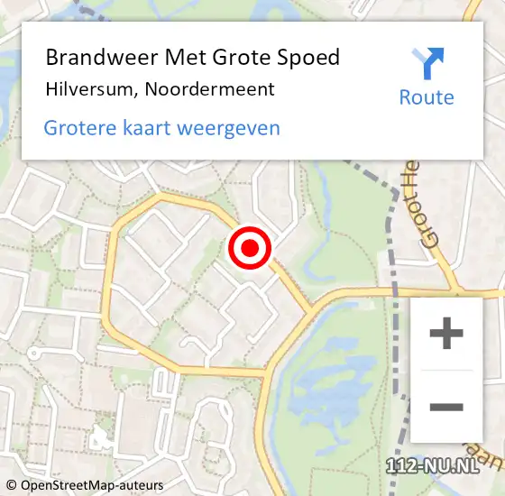 Locatie op kaart van de 112 melding: Brandweer Met Grote Spoed Naar Hilversum, Noordermeent op 12 maart 2018 09:02