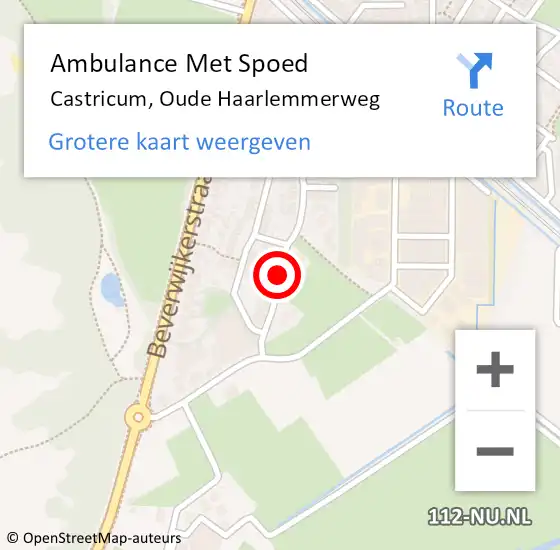 Locatie op kaart van de 112 melding: Ambulance Met Spoed Naar Castricum, Oude Haarlemmerweg op 12 maart 2018 09:30