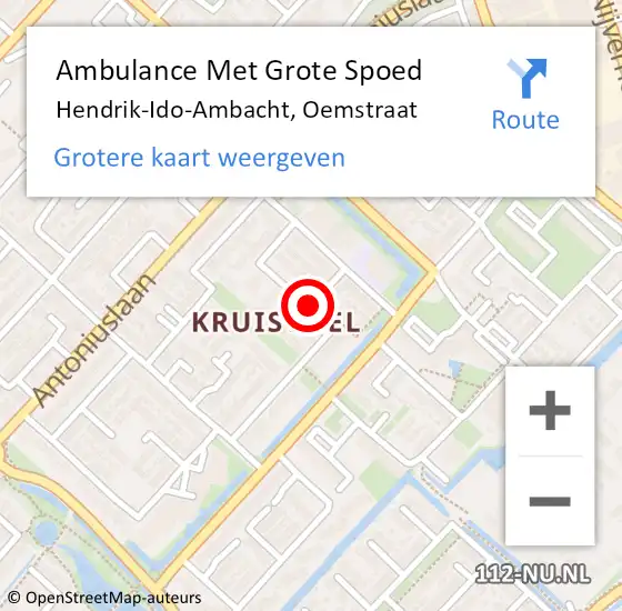 Locatie op kaart van de 112 melding: Ambulance Met Grote Spoed Naar Hendrik-Ido-Ambacht, Oemstraat op 12 maart 2018 09:50