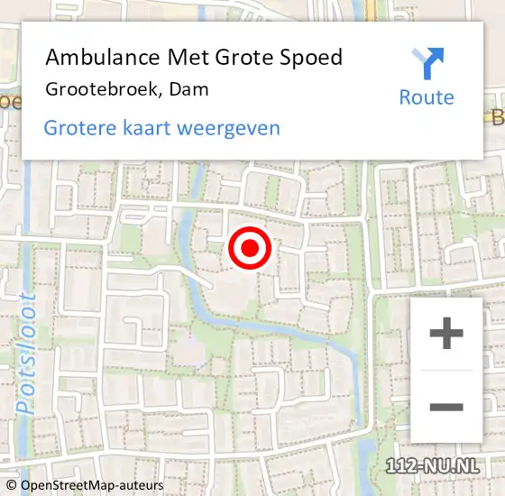 Locatie op kaart van de 112 melding: Ambulance Met Grote Spoed Naar Grootebroek, Dam op 12 maart 2018 10:26