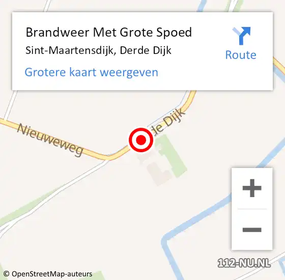 Locatie op kaart van de 112 melding: Brandweer Met Grote Spoed Naar Sint-Maartensdijk, Derde Dijk op 12 maart 2018 11:48