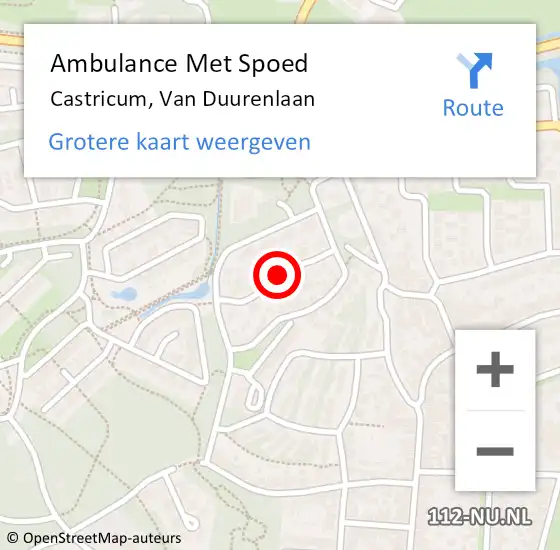 Locatie op kaart van de 112 melding: Ambulance Met Spoed Naar Castricum, Van Duurenlaan op 12 maart 2018 12:52
