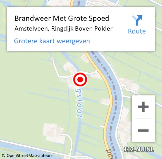 Locatie op kaart van de 112 melding: Brandweer Met Grote Spoed Naar Amstelveen, Ringdijk Boven Polder op 12 maart 2018 14:13