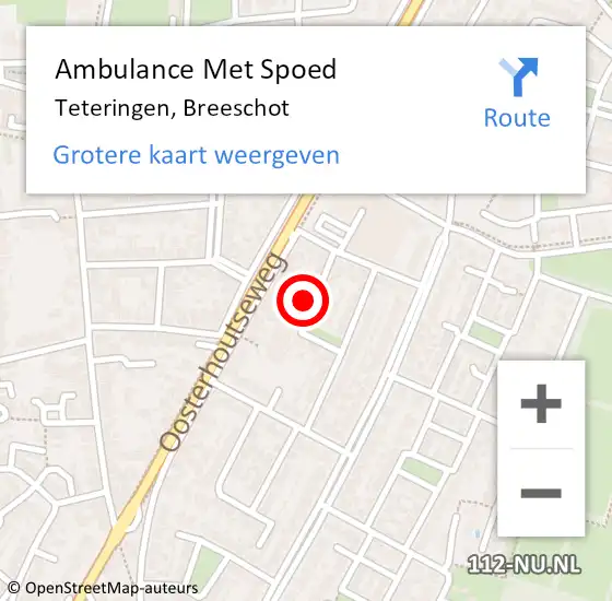 Locatie op kaart van de 112 melding: Ambulance Met Spoed Naar Teteringen, Breeschot op 12 maart 2018 14:45